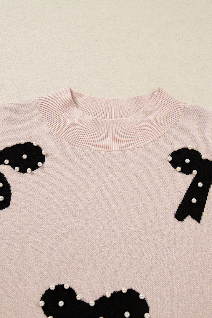 Pearls & Bows Cozy Knit — Statement Sweater 🎀