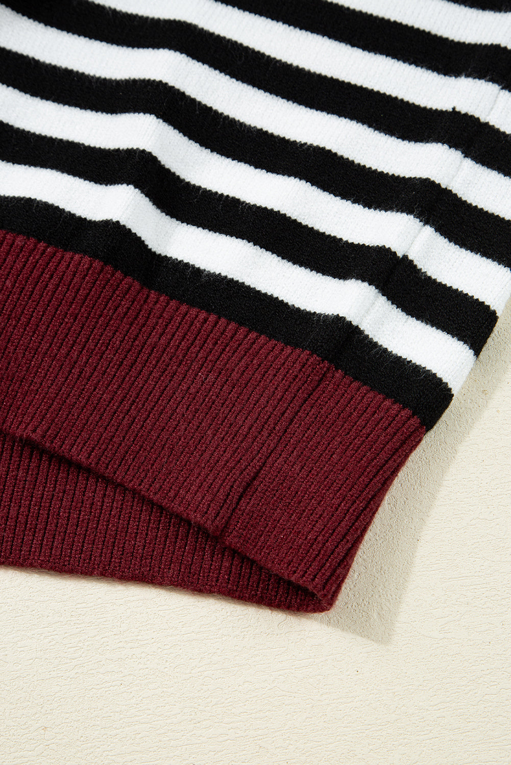 Harbor Stripe Contrast Knit—Color-Block Crew Neck Sweater