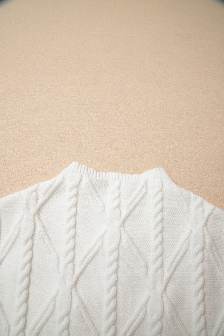 Pearl Luxe Cable Knit Sweater Vest