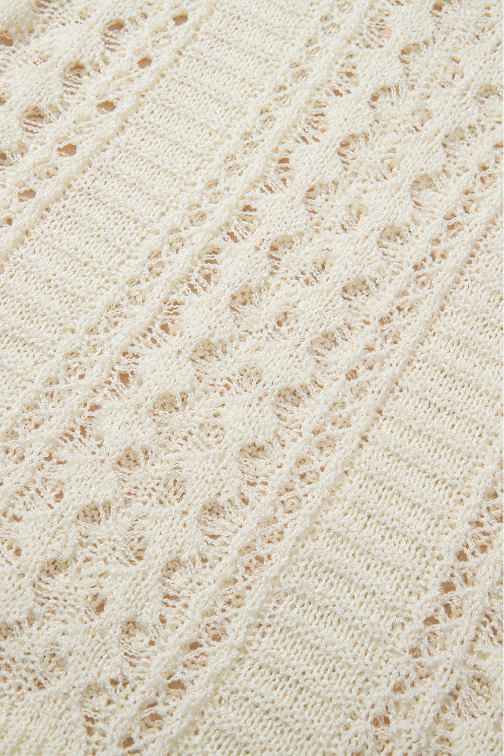 Cozy Breeze Cream Knit Pullover Sweater