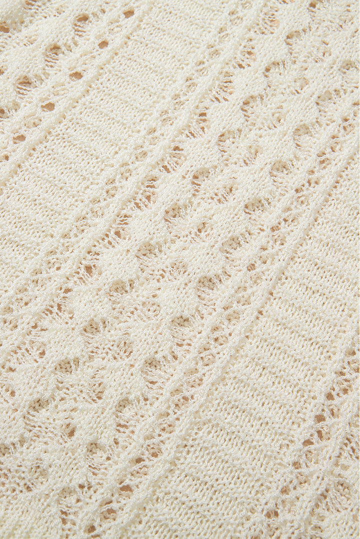 Cozy Breeze Cream Knit Pullover Sweater