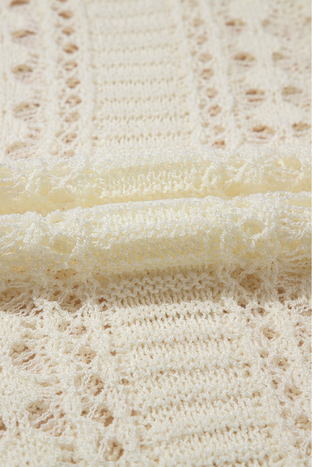 Cozy Breeze Cream Knit Pullover Sweater