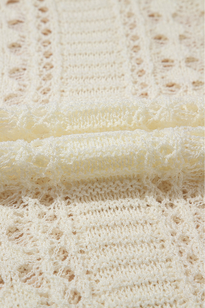 Cozy Breeze Cream Knit Pullover Sweater