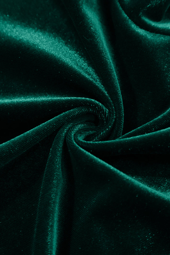 Emerald Velvet Tiered Ruffle Mini Dress – “Holiday Soirée”