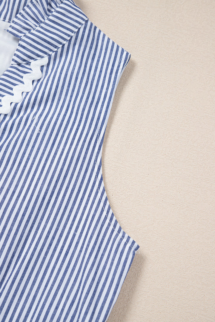 Seaside Stripe Ric-Rac Tiered Dress (with Pockets)