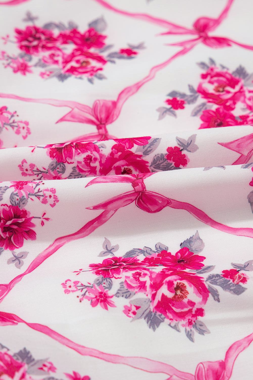 Rosé Ribbon Bouquet Flutter Babydoll Dress