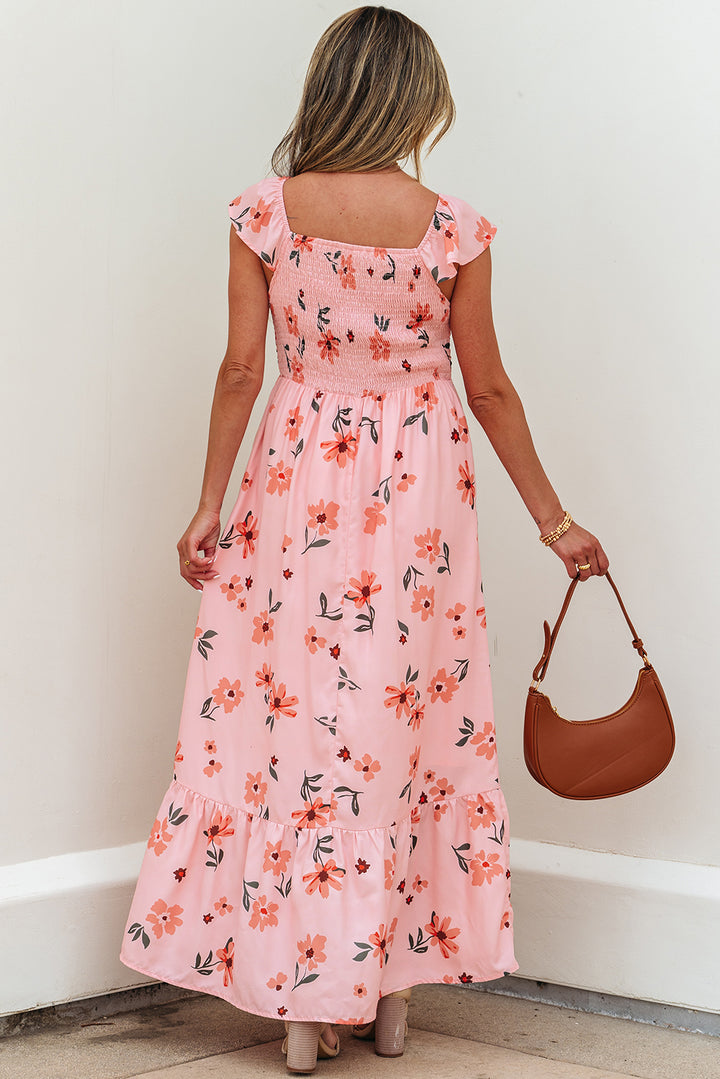 Sunset Petals Flutter Maxi Dress 🌺
