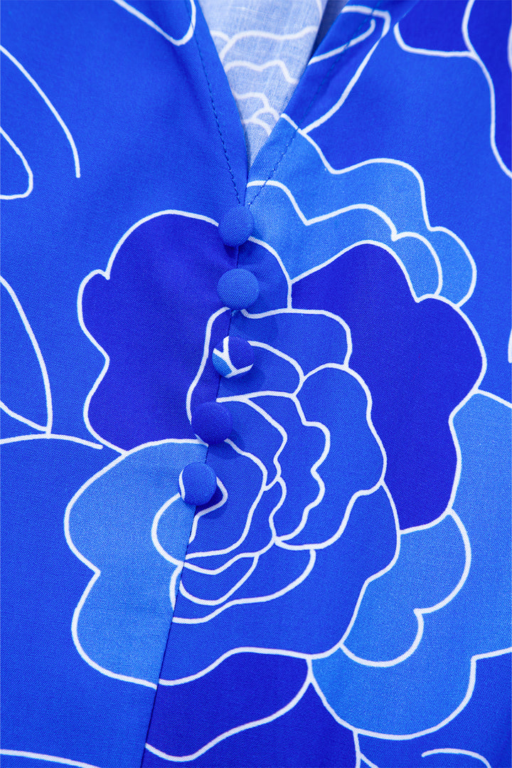Royal Bloom Ruffle Mini Dress