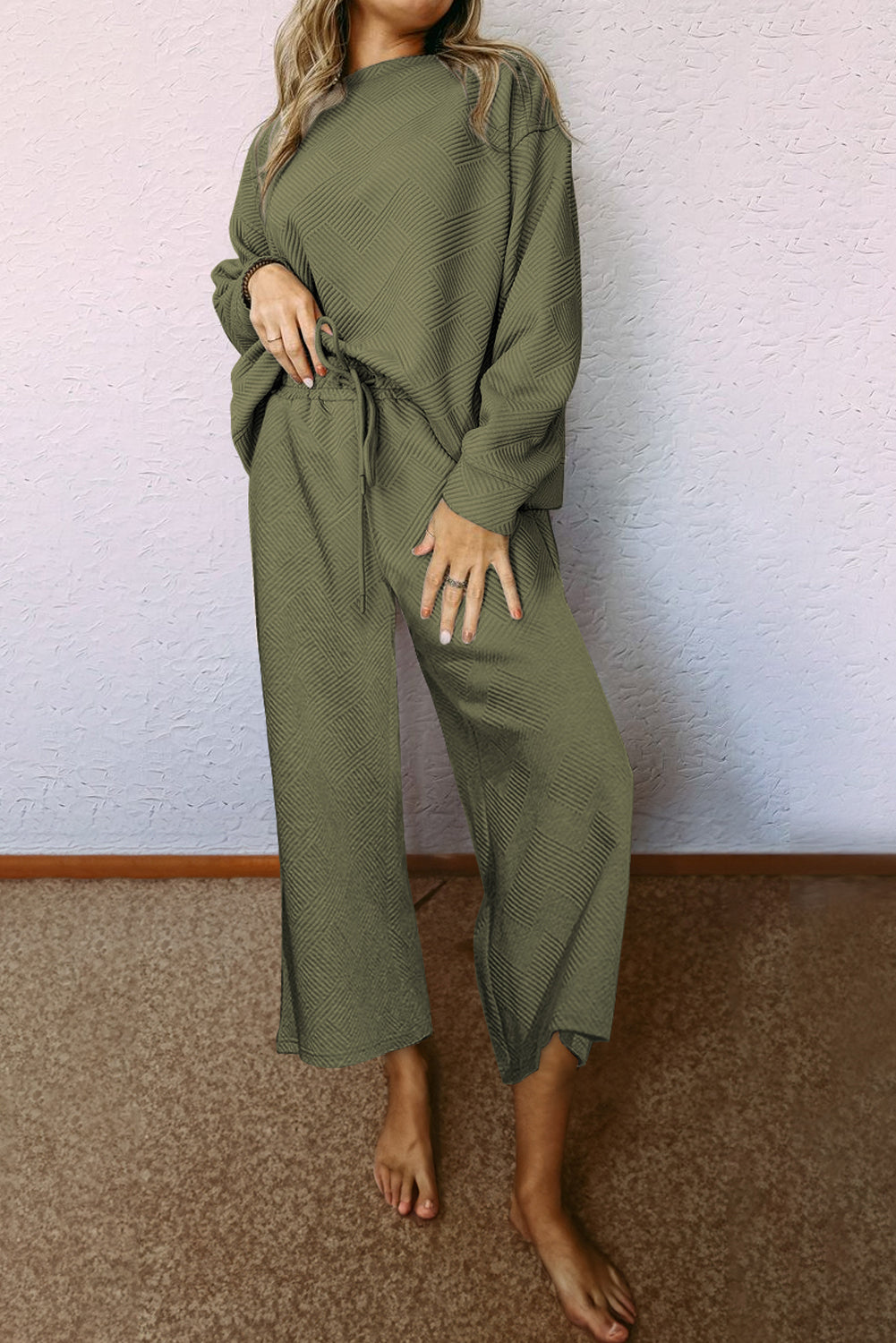 🌟 Cozy Luxe Textured Lounge Set – Effortless Style Meets Ultimate Comfort! 🌟