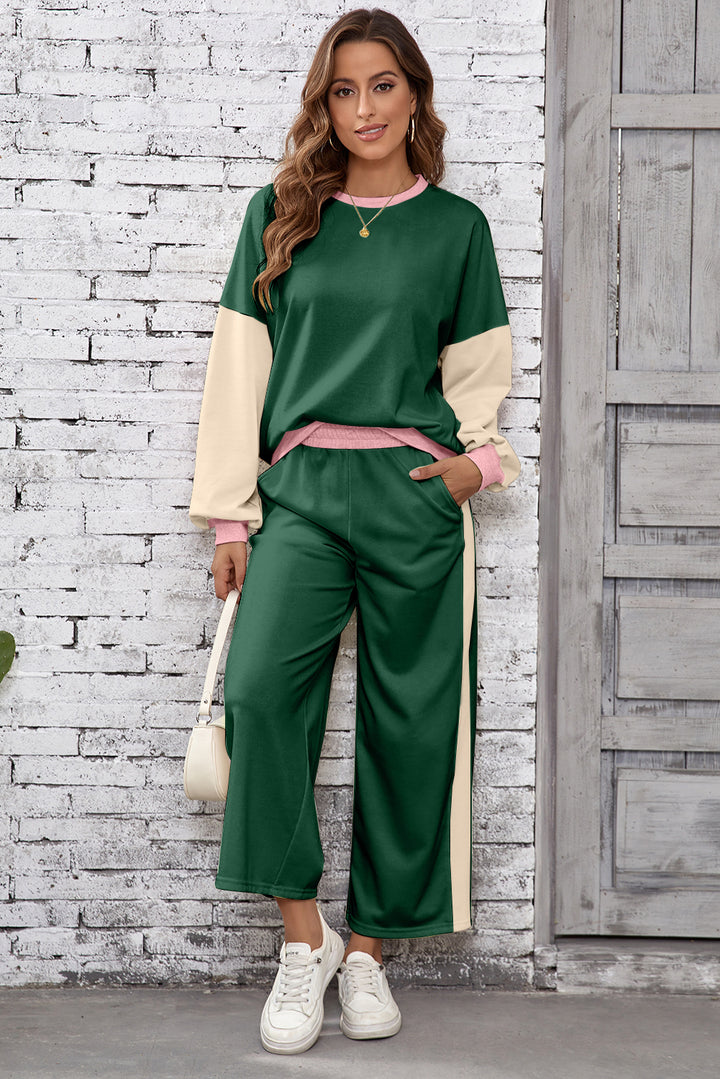💚 Luke & Estelle “Evergreen Luxe” 2-Piece Colorblock Set 💚