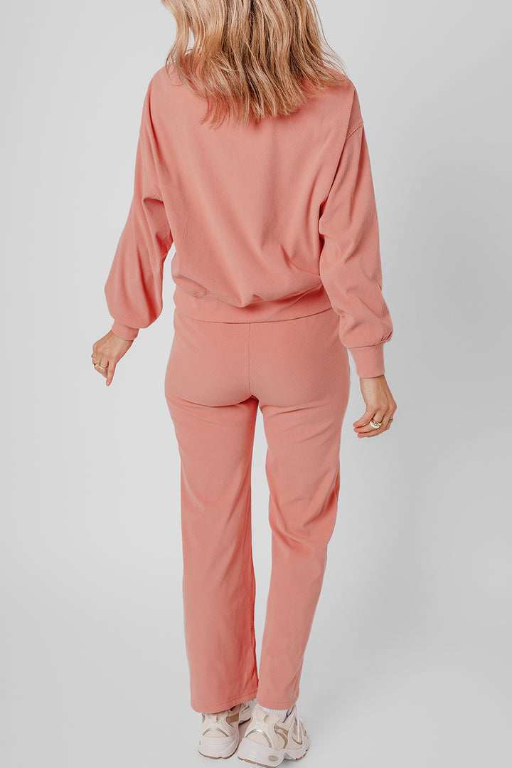 🌸 Luxe Everyday Ribbed Lounge Set – Soft Peach Comfort Meets Effortless Style 🌸