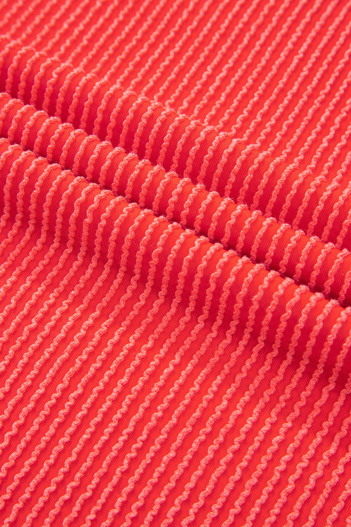 Crushin’ It Ribbed Lounge Set – Bold Coral Two-Piece