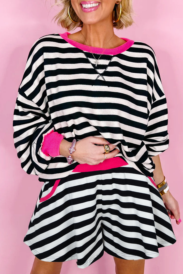 Pop of Pink Striped Lounge Set