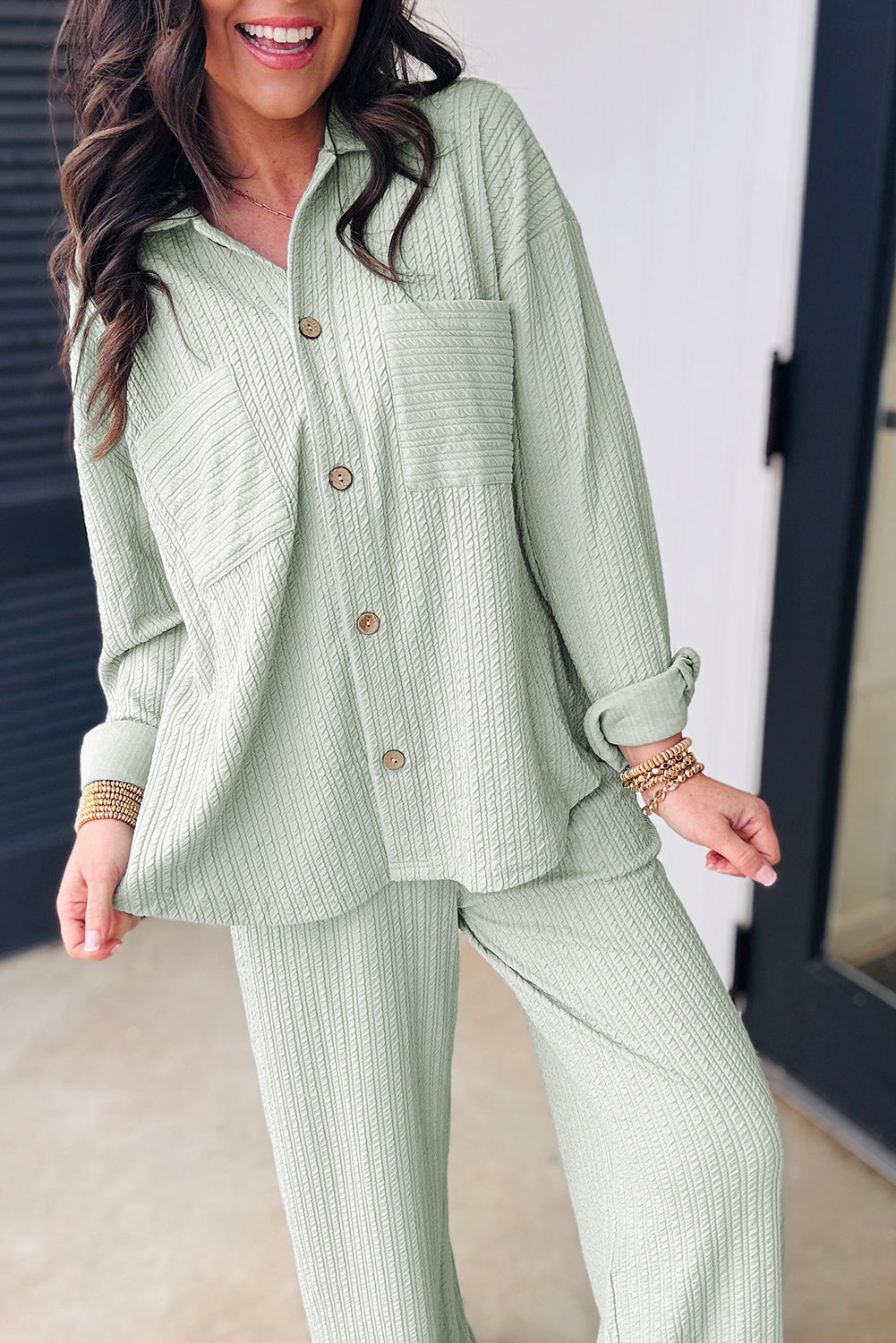 Luke & Estelle “Serene Texture” Sea Foam 2-Piece Set