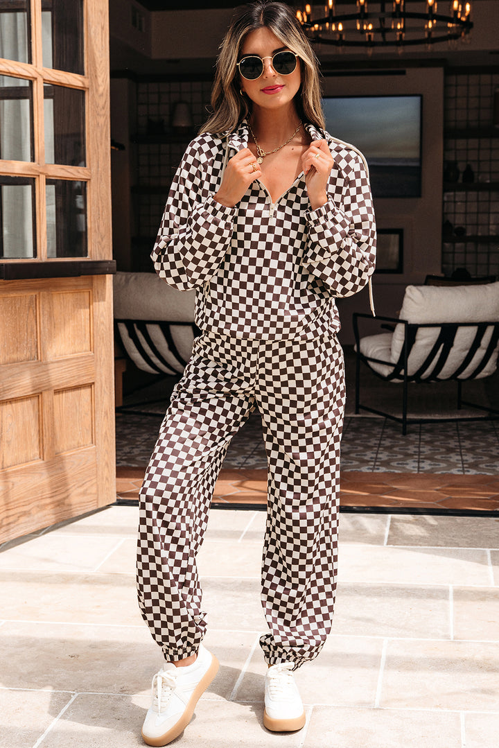 Luke & Estelle “Game Changer” Chocolate Checkerboard 2-Piece Set