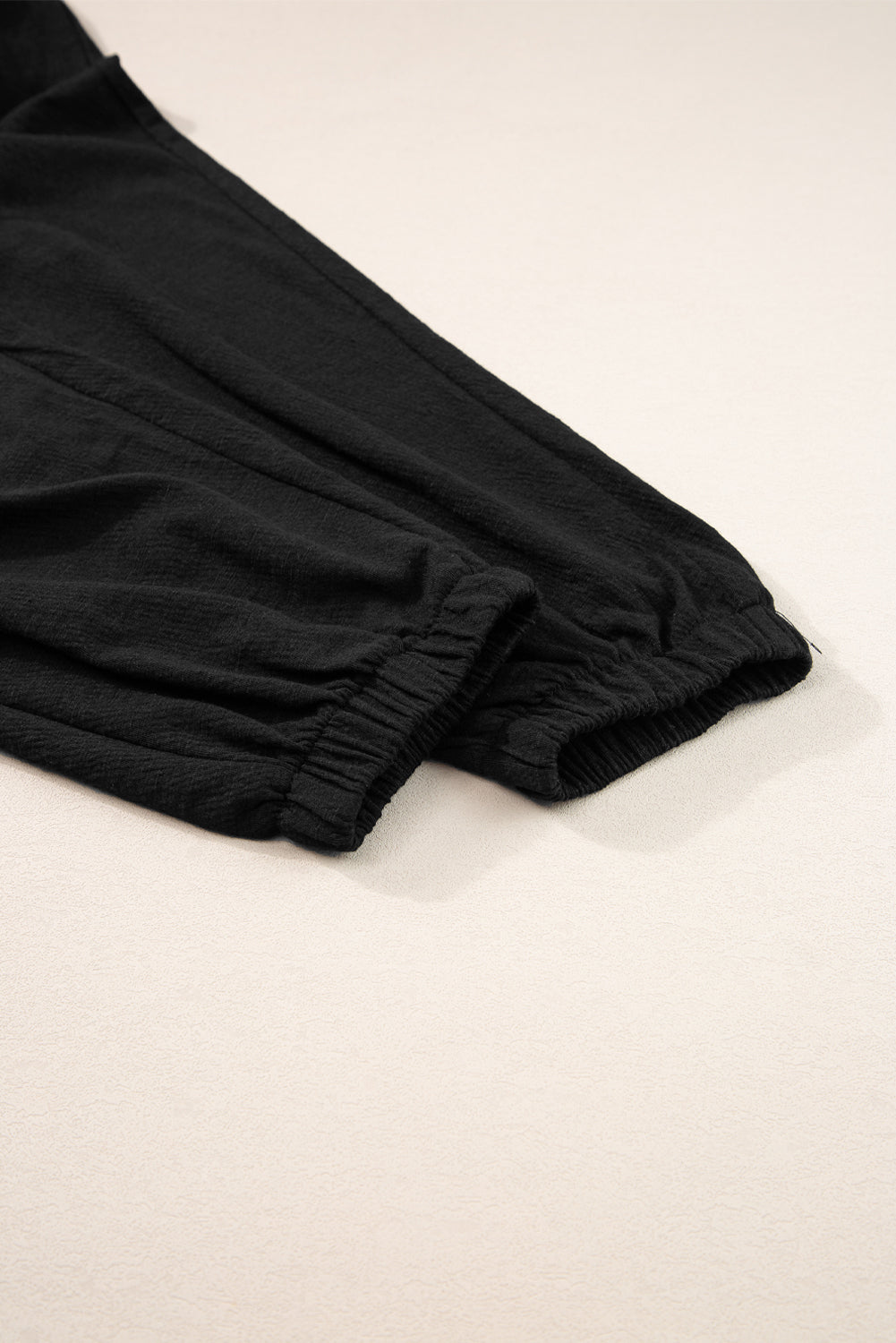 Ebony Shirred High Waist Sleeveless V Neck Jumpsuit