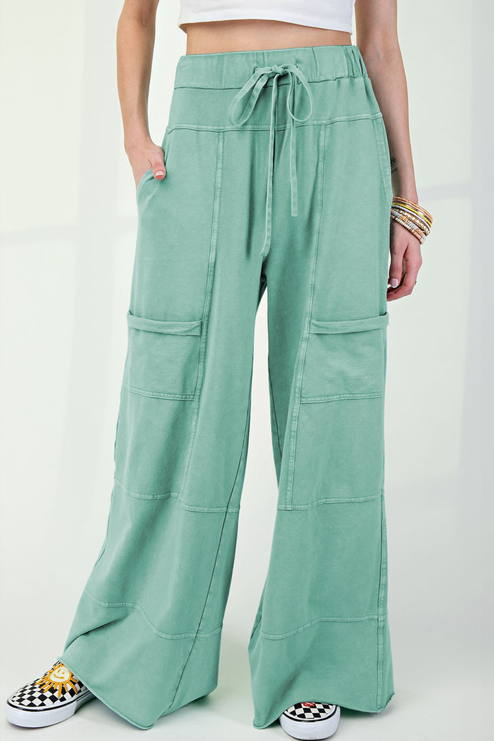 Mint Green Flare Leg Cargo Pants