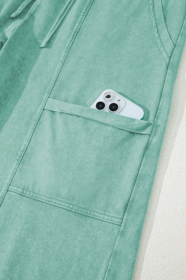 Mint Green Flare Leg Cargo Pants
