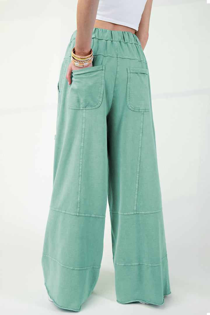 Mint Green Flare Leg Cargo Pants
