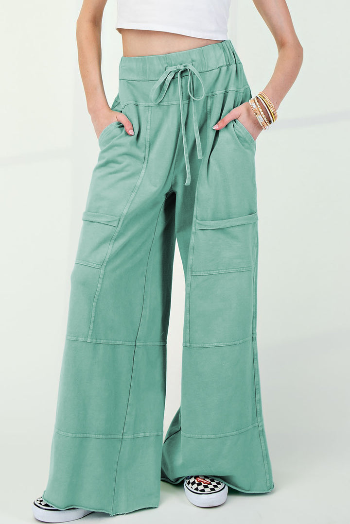Mint Green Flare Leg Cargo Pants