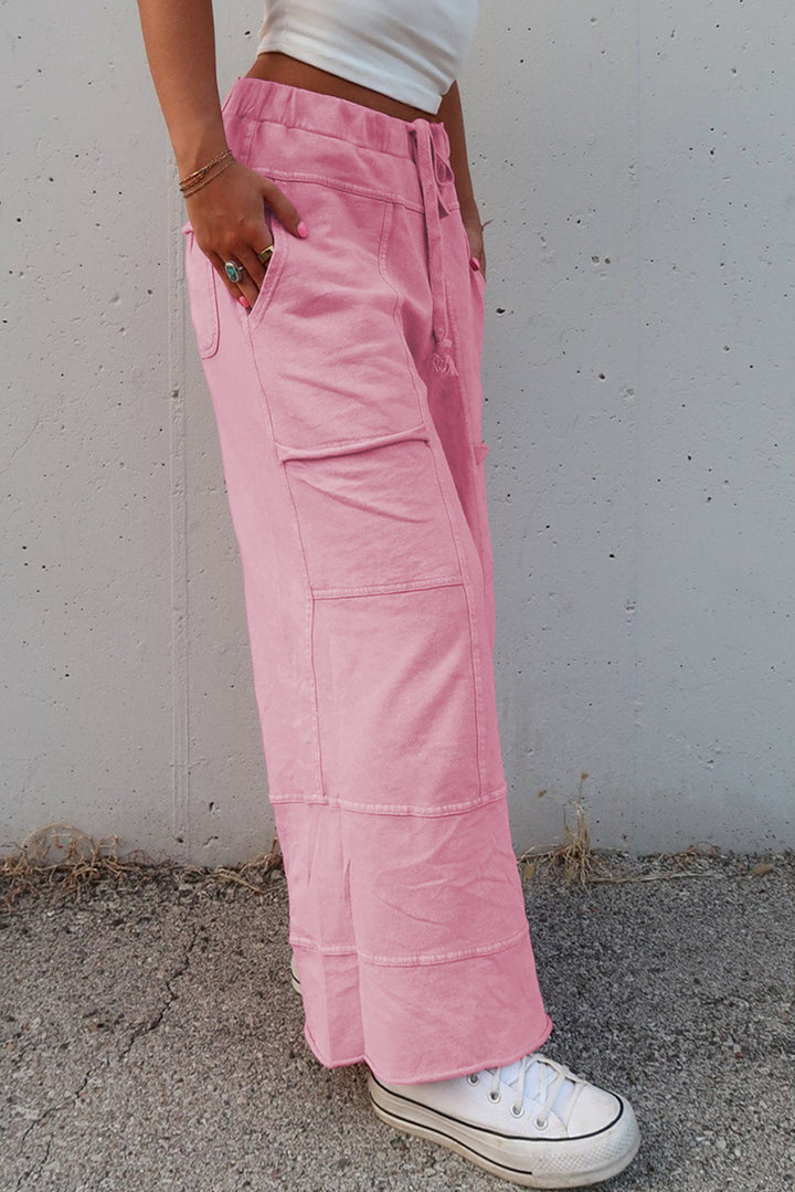 Pink Haze Flare Leg Cargo Pants