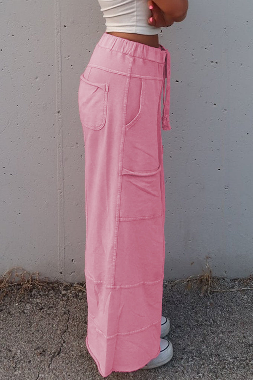 Pink Haze Flare Leg Cargo Pants