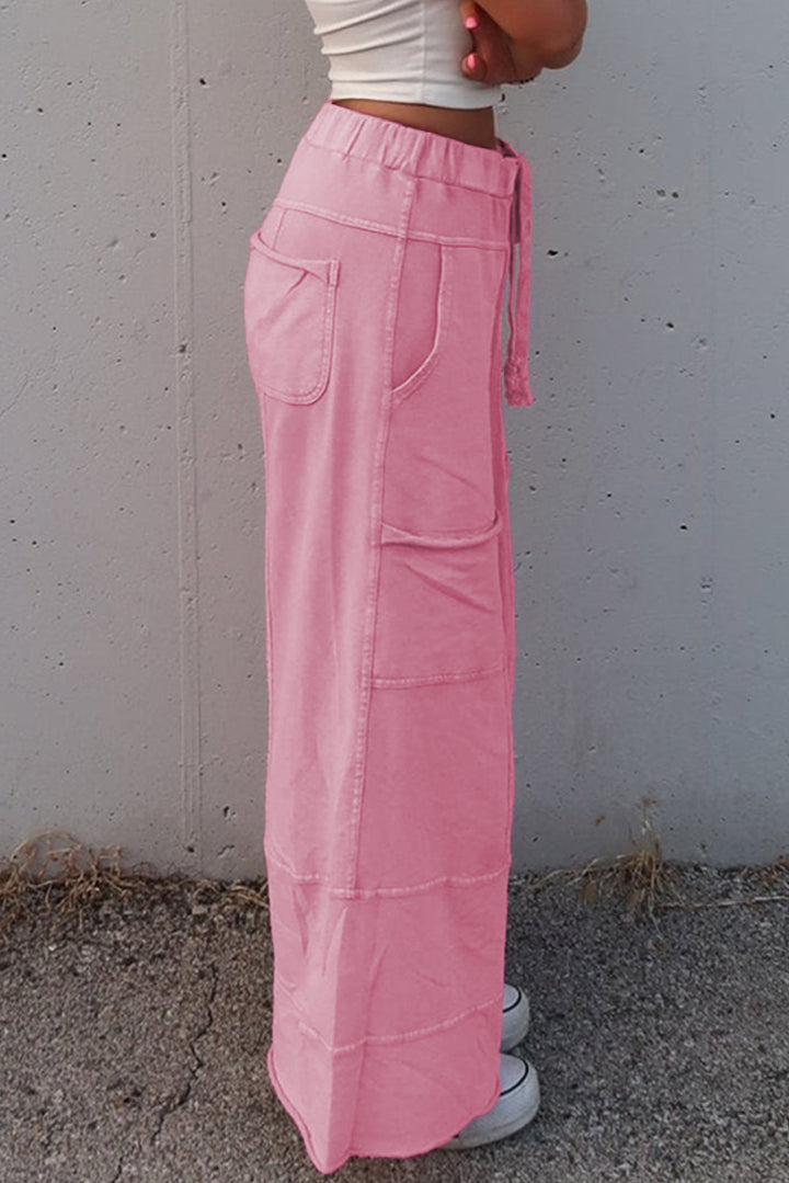 Pink Haze Flare Leg Cargo Pants
