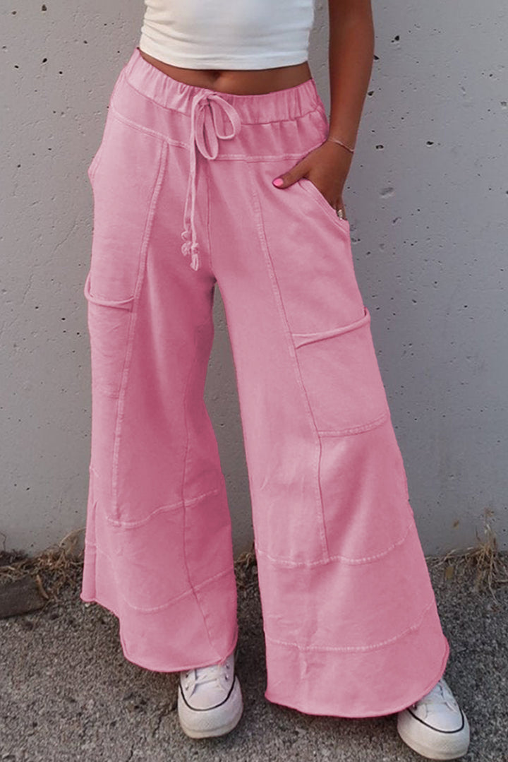 Pink Haze Flare Leg Cargo Pants