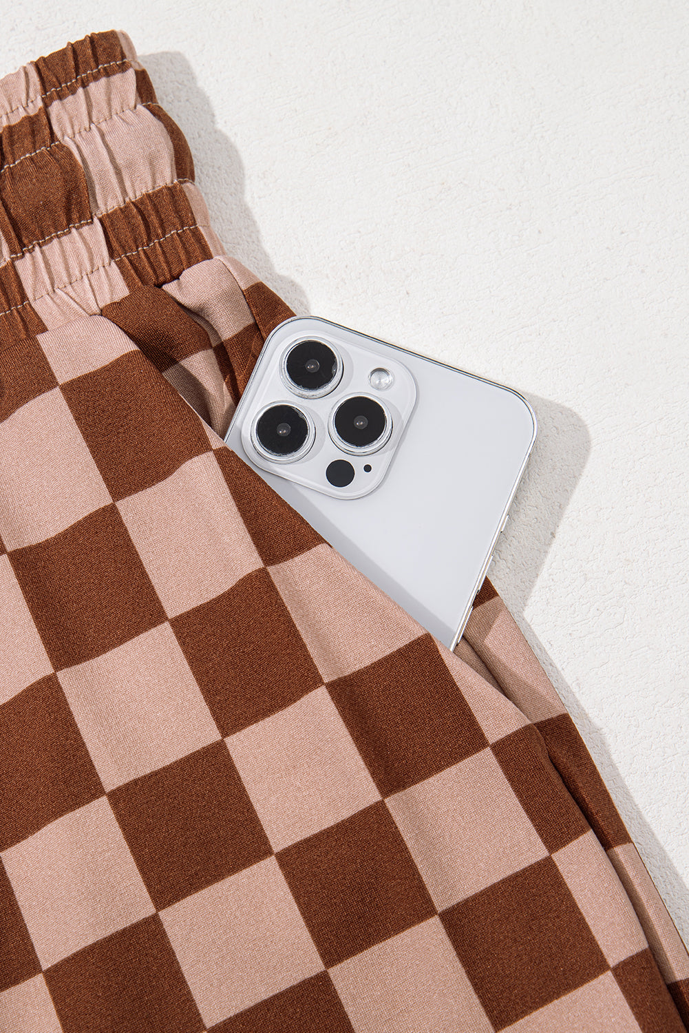 Mocha Check Cropped Lounge Pants