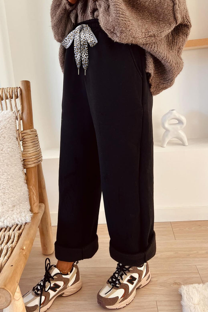 Wild Luxe Drawstring Joggers – Black