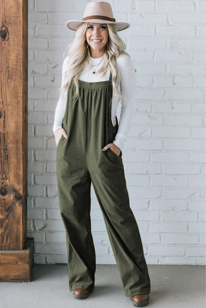 Sage Lane Ribbed Overalls