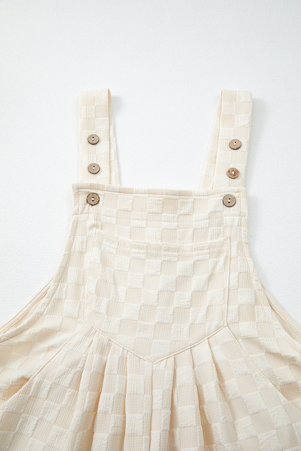 “Espresso Yourself” Waffle Check Wide-Leg Overalls