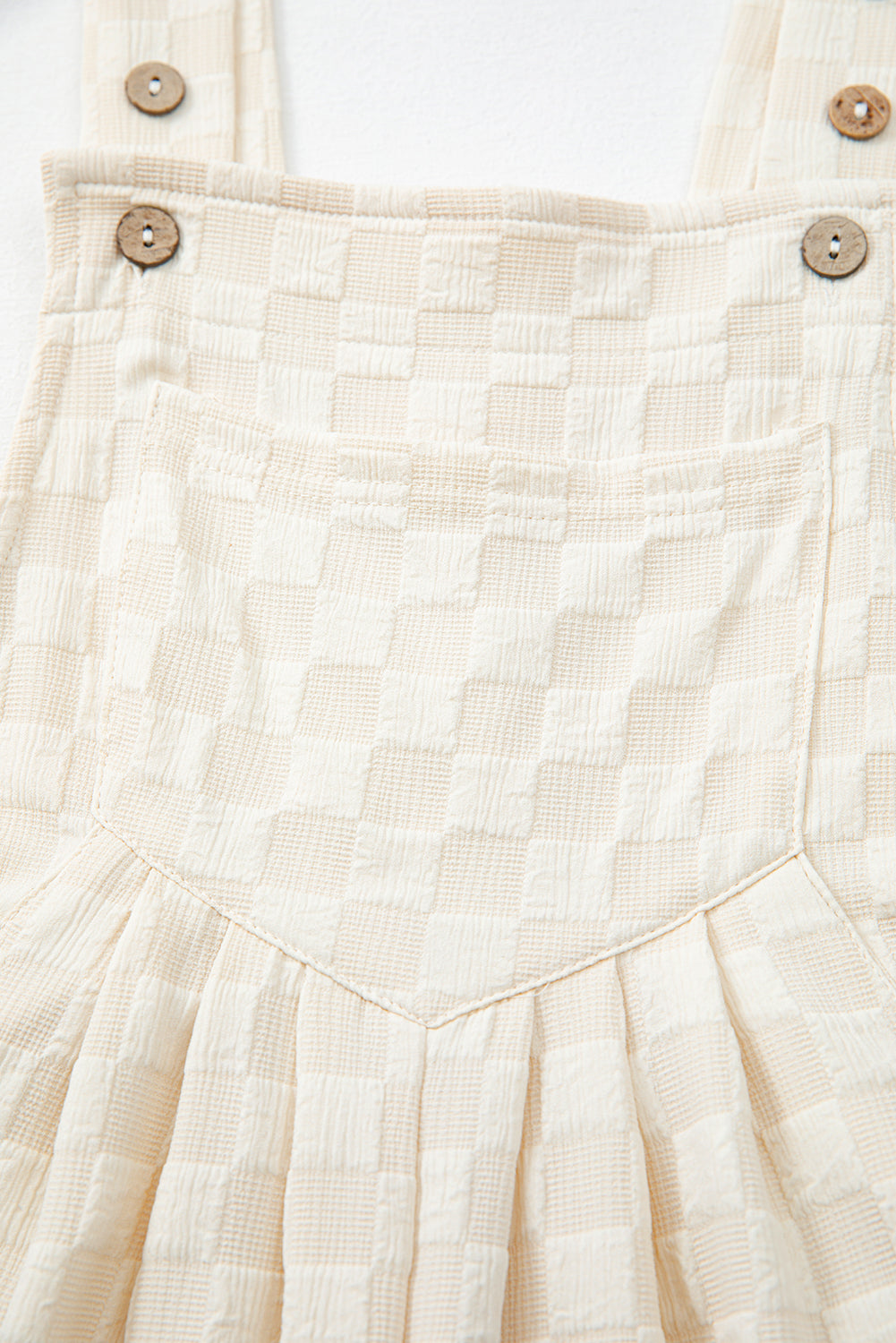 “Espresso Yourself” Waffle Check Wide-Leg Overalls