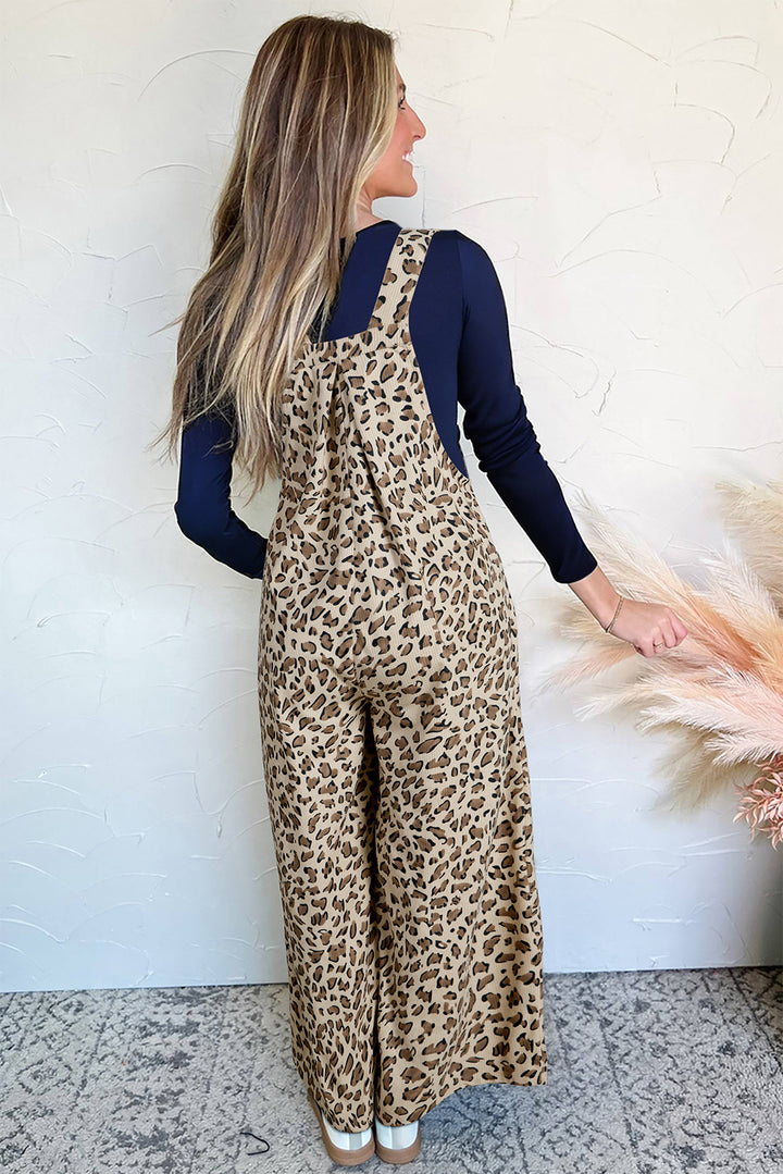 Roam Free Leopard Wide-Leg Overalls 🐆