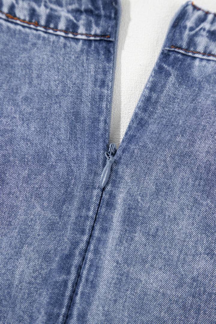 Weekend Wonderer Pintuck Denim Mini Dress