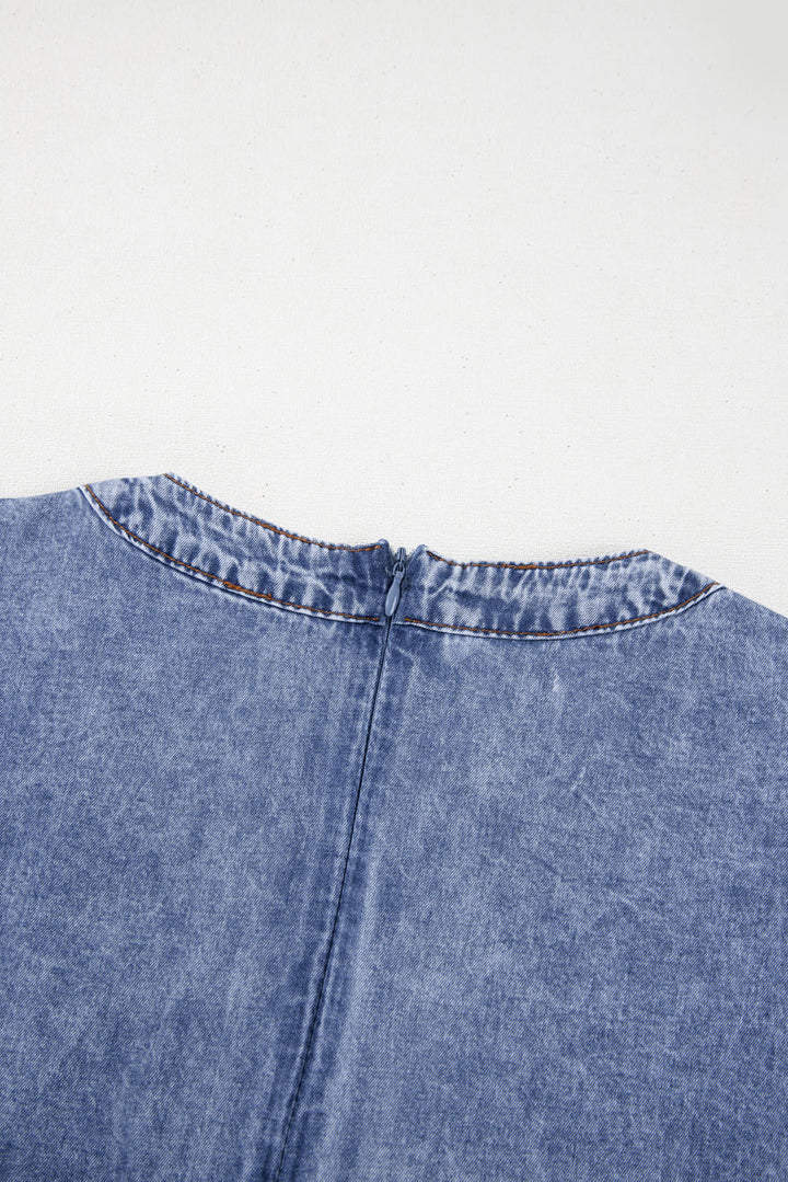 Weekend Wonderer Pintuck Denim Mini Dress