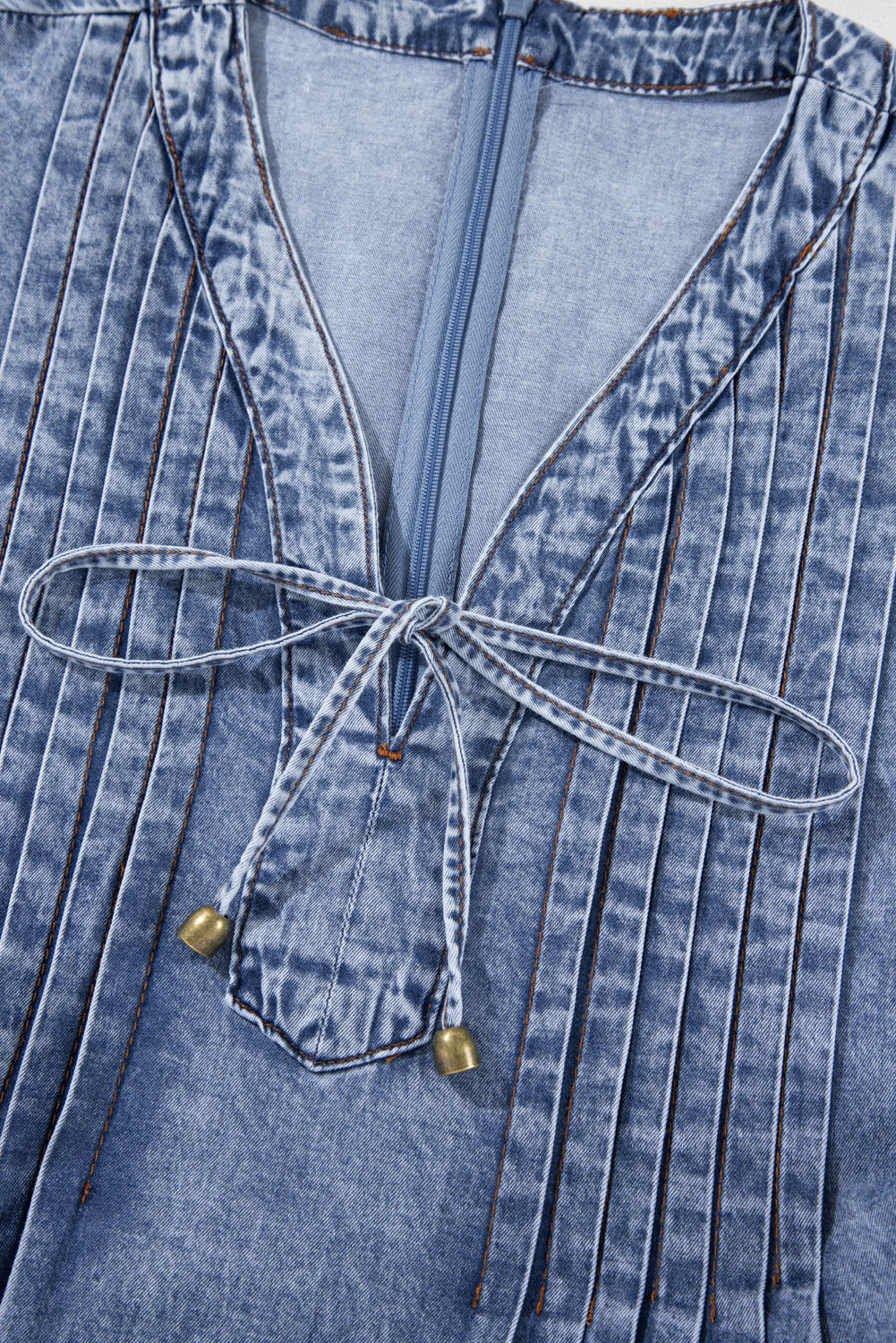 Weekend Wonderer Pintuck Denim Mini Dress