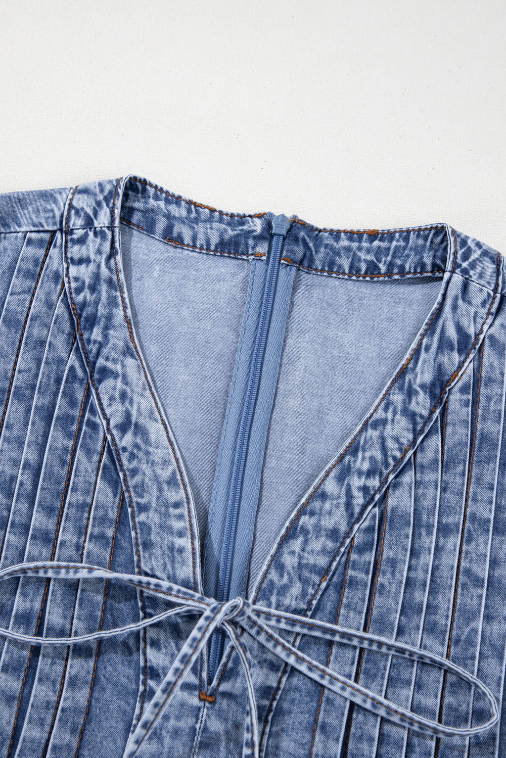 Weekend Wonderer Pintuck Denim Mini Dress