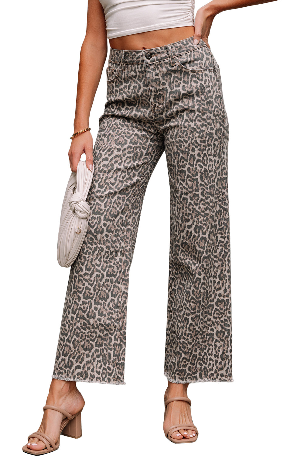 Bold Move Leopard Wide-Leg Jeans