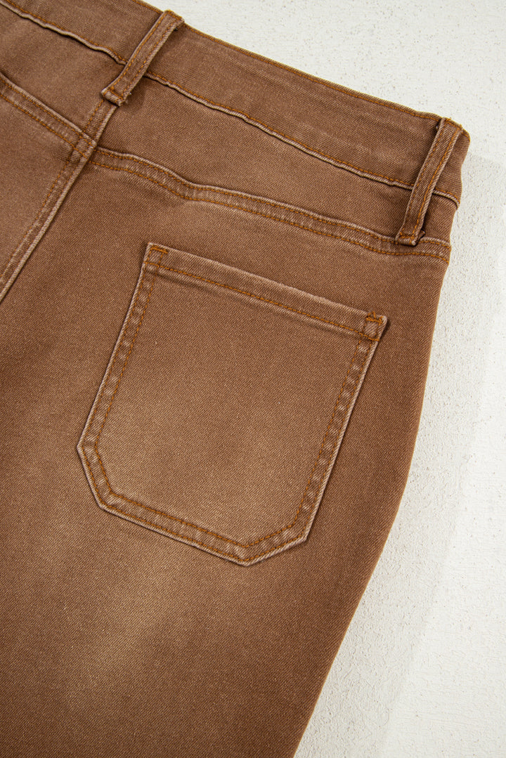 Trailblazer High-Rise Cropped Wide-Leg Jeans – Caramel