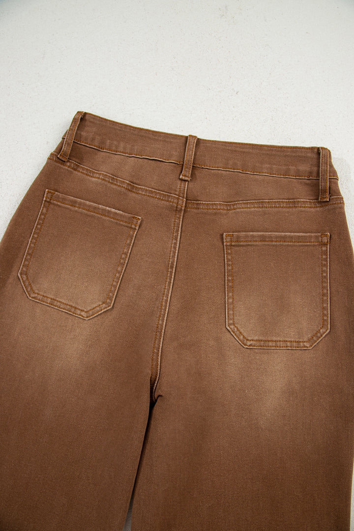 Trailblazer High-Rise Cropped Wide-Leg Jeans – Caramel