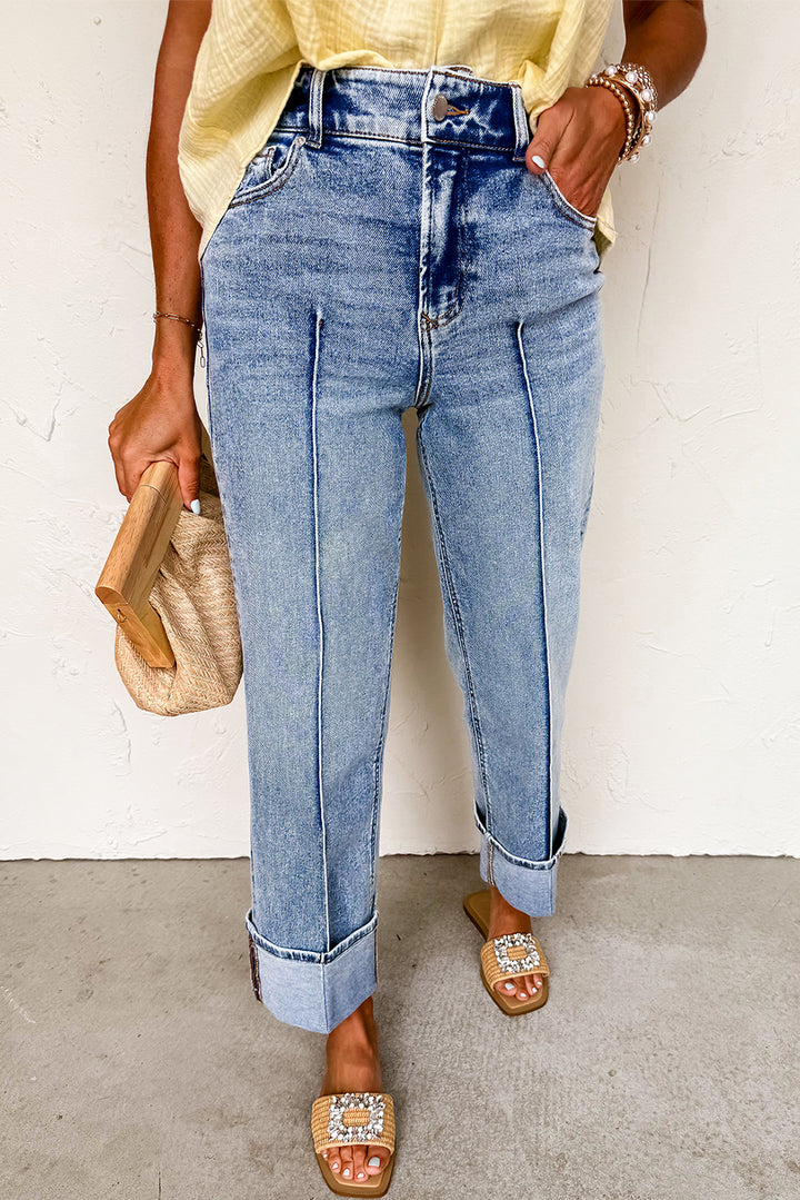 The Luxe Cuff Straight-Leg Denim
