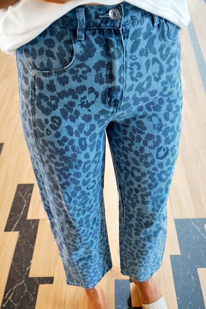 🌟 Luke & Estelle “Wild Side” Leopard Print Cropped Jeans 🌟