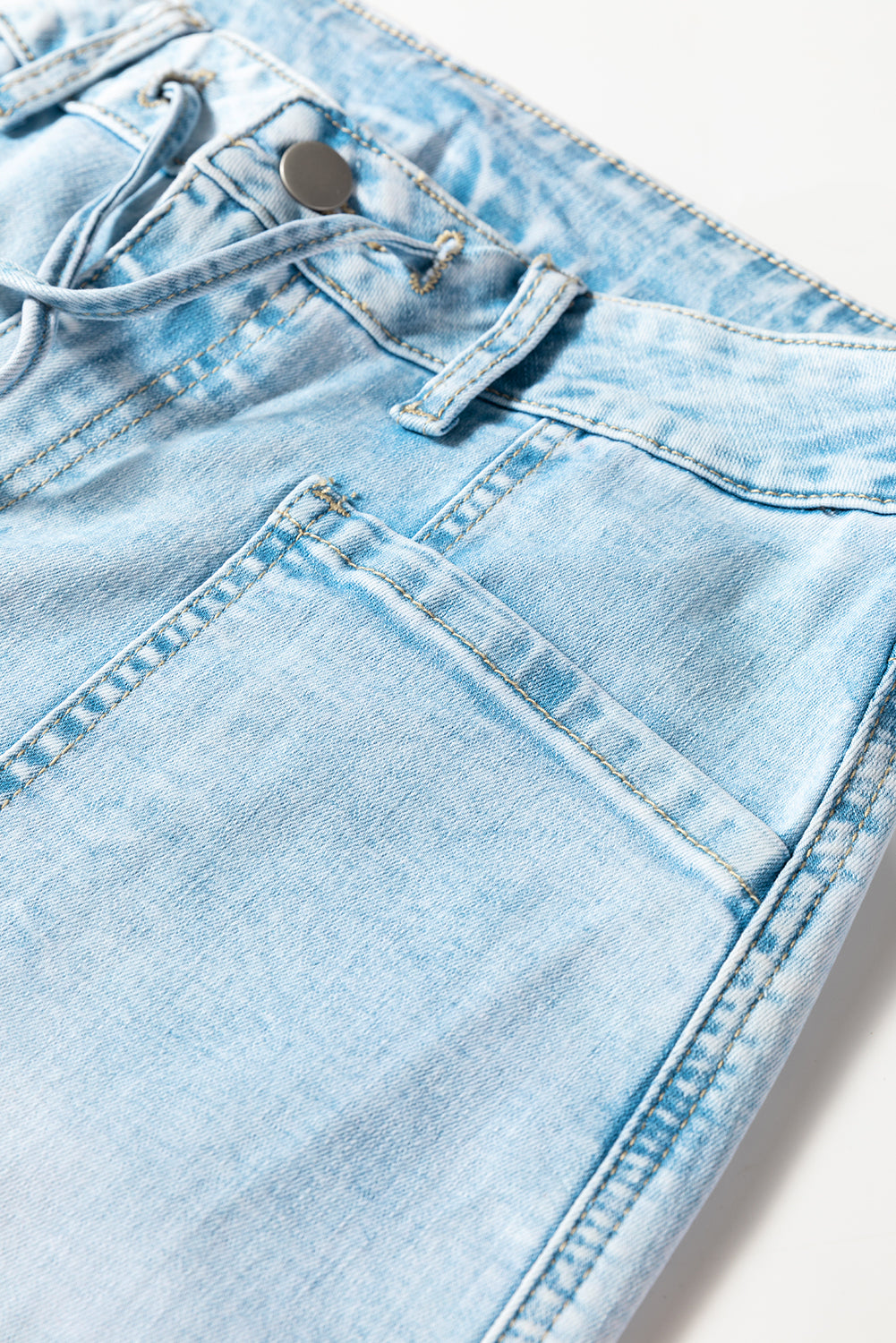 Heartland Drawstring Utility Jeans – Light Wash