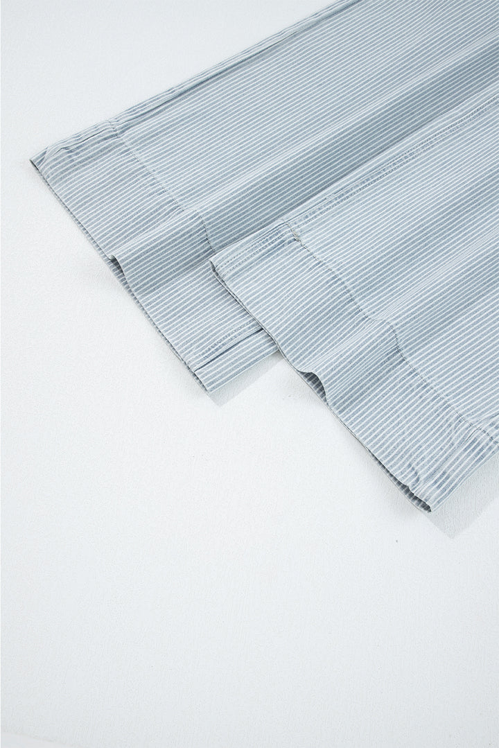 Main Street Pinstripe Wide-Leg Jeans