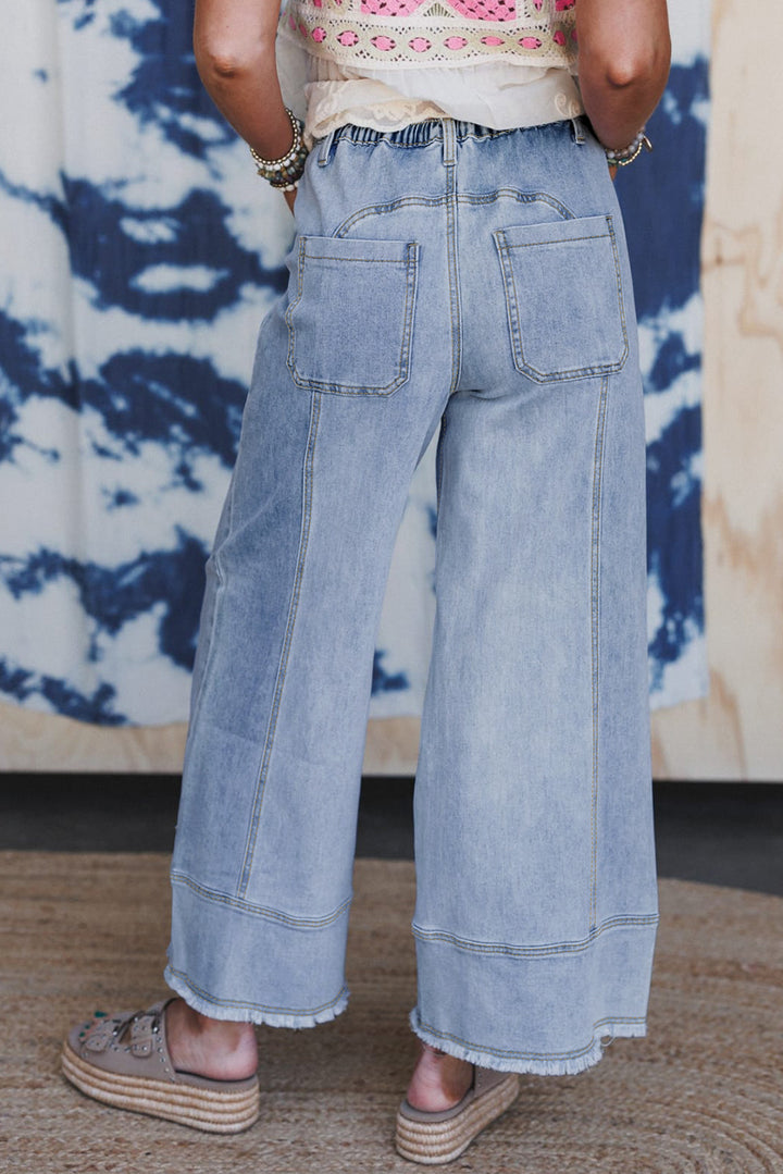 Coastal Ease Wide-Leg Drawstring Denim