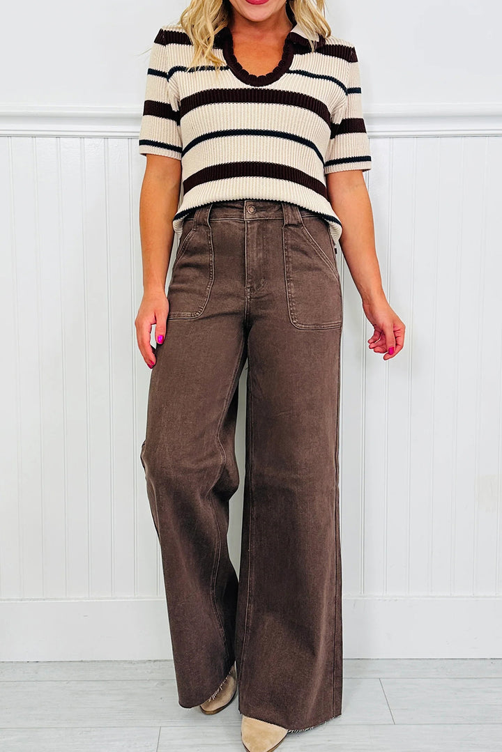 Luke & Estelle “Espresso Elegance” Wide Leg Jeans ☕️✨