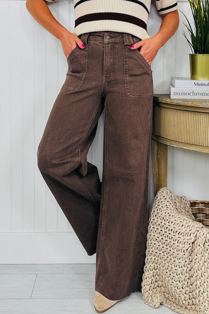 Luke & Estelle “Espresso Elegance” Wide Leg Jeans ☕️✨
