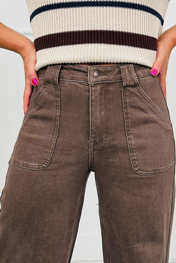 Luke & Estelle “Espresso Elegance” Wide Leg Jeans ☕️✨