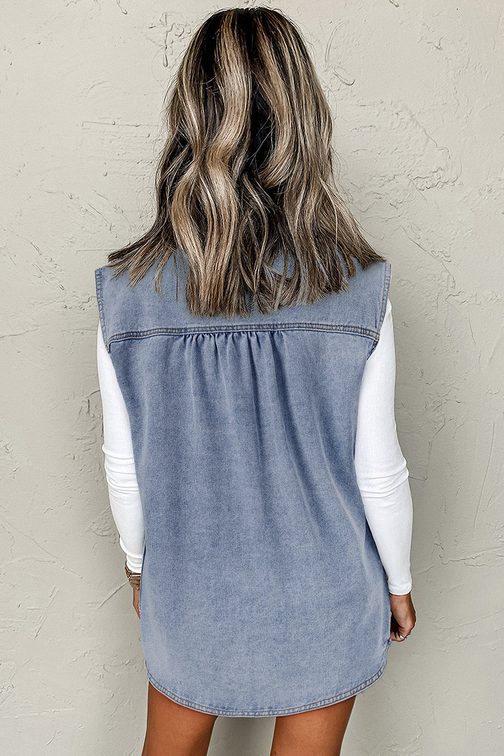 Blue Denim Shirt Vest